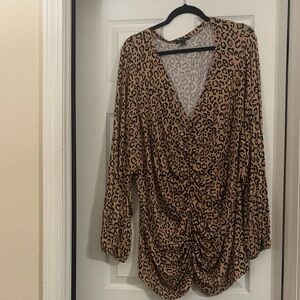 Lane Bryant Tan Leopard Print Blouse